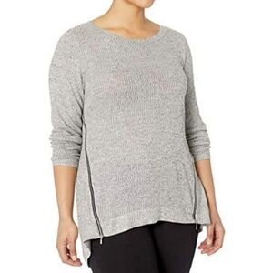 Rachel Roy side zip ribbed long sleeve sweater